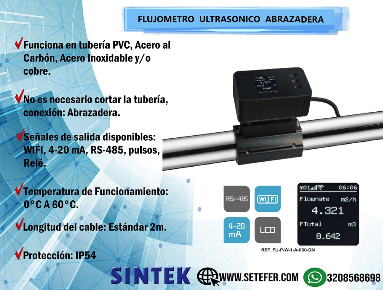 Flujometro Ultrasonico Abrazadera