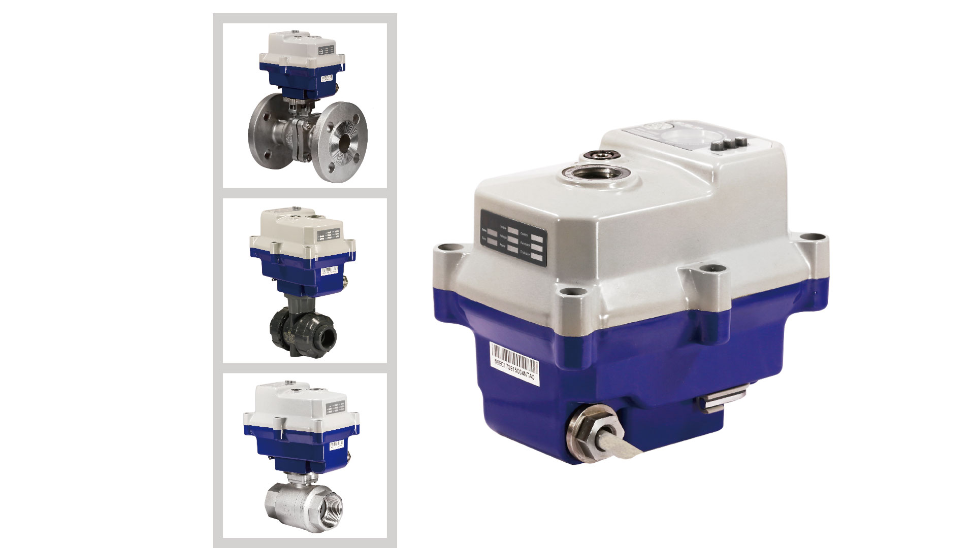 VALVULAS BOLA INOXIDABLE o PVC ROSCADA FLANCHADA CLAMP CON ACTUADOR ATEX ELECTRICO PROPRCIONAL O ON OFF 24VDC