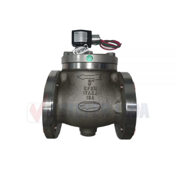 VALVULA SOLENOIDE ACERO INOXIDABLE DE 3" DN 80 JEFFERSON